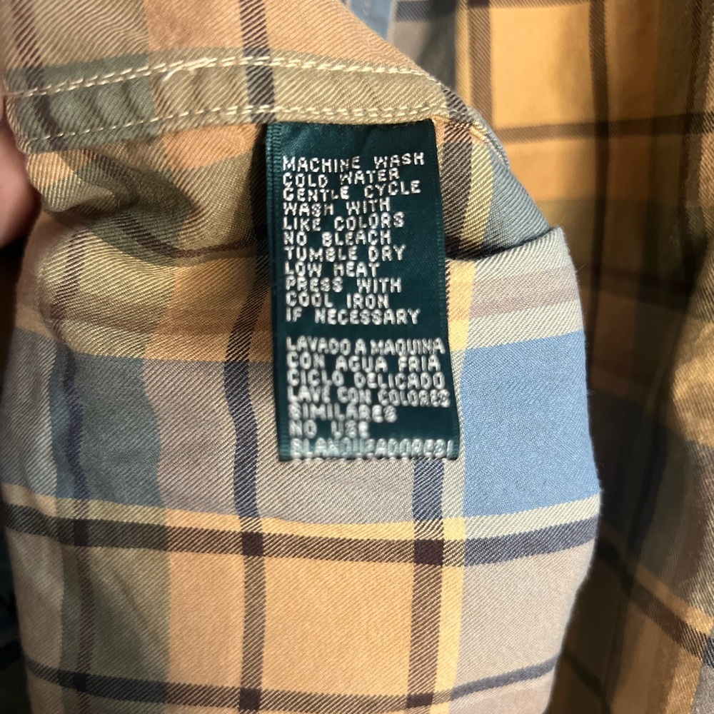 Lauren Ralph Lauren size 1X plaid button down shirt w/ embroidered pocket - Picture 6 of 7